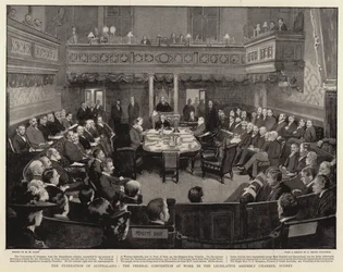 De Federatie van Australazië, de Federale Conventie aan het Werk in de Wetgevende Vergaderingskamer, Sydney